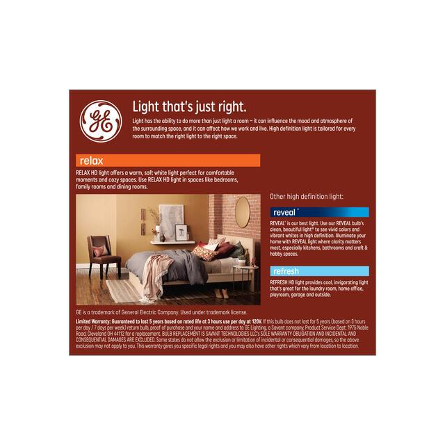 GE Relax HD LED 100 Watt Replacement, Soft White, A19 General Purpose Bulbs (2 Pack)