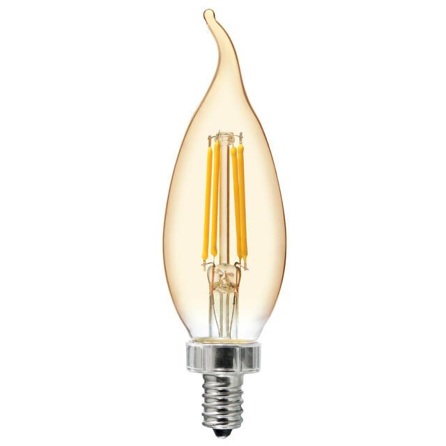GE Vintage LED 60 Watt Replacement, Candlelight, CA11 Deco - Candle Bulbs (2 Pack)