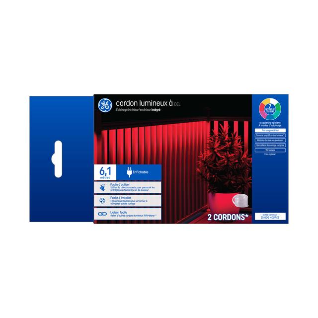 GE Rope Light Color-Changing 16W LED Outdoor Rated 20ft Plug-In Light Fixture