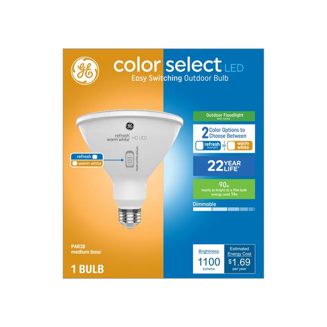 GE Color Select LED 90 Watt Replacement, PAR38 Outdoor Floodlight Bulb (1 Pack)