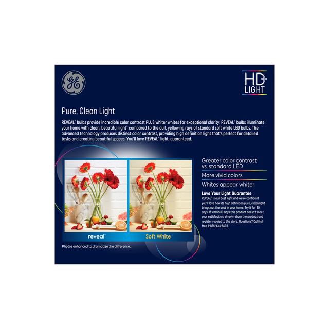 GE Reveal HD+ LED 90 Watt Replacement, Reveal, BR30 Indoor Floodlight Bulbs (2 Pack)