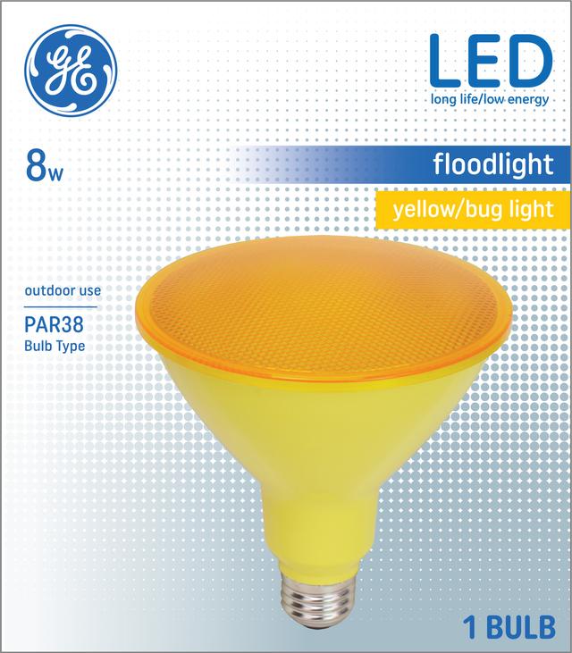 Paquet avant de GE Yellow Buglight 90 W Remplacement LED Projecteur extérieur PAR38 (1-Pack)