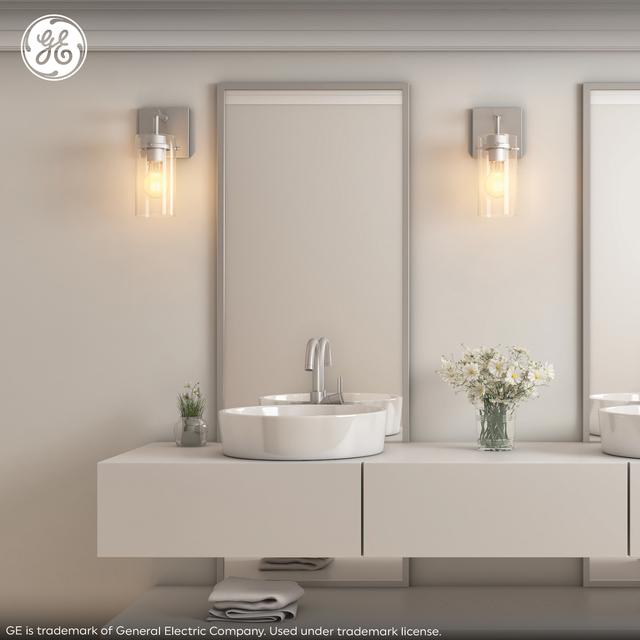 GE 3-Light Vanity Mentor Family Traditional Brushed Nickel