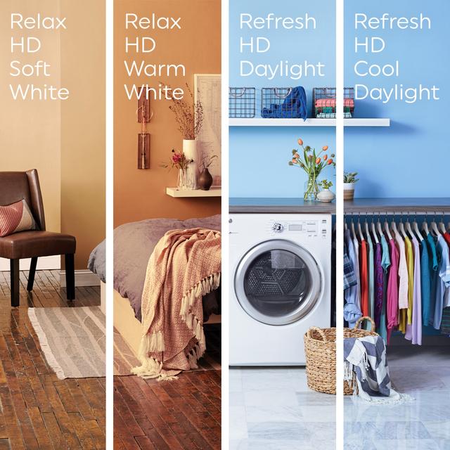 GE Relax HD LED 60 Watt Replacement, Soft White, A19 General Purpose Bulbs (2 Pack)