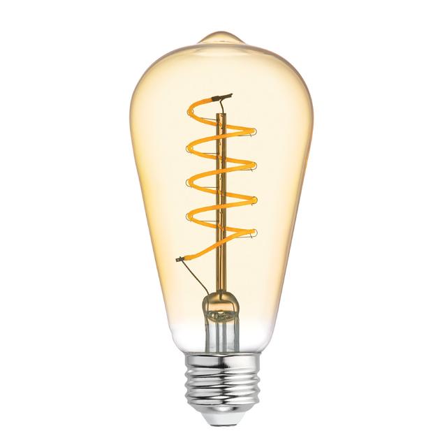 GE Vintage Style ST19 LED Light Bulb Edison Style Bulb Amber Glass 60 Watt Replacement
