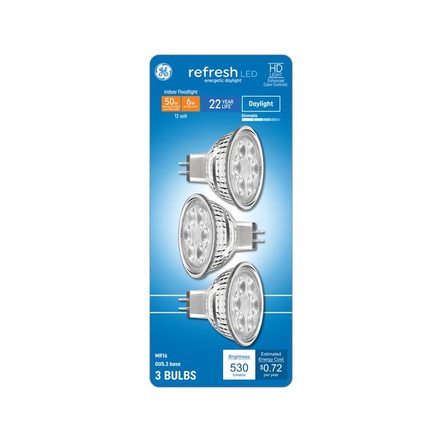 GE Refresh HD LED 50 Watt Replacement, Daylight, MR16 Indoor