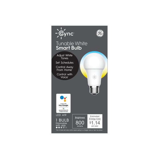 GE Cync Lampes Bluetooth Smart LED Tunable White, Fonctionne avec Alexa et Google Assistant, Bluetooth (1 Enabled Pack) 