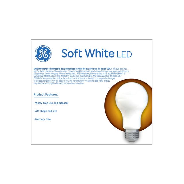 GE Basic LED 75 Watt Replacement, Soft White, A19 General Purpose Bulbs (2 Pack)