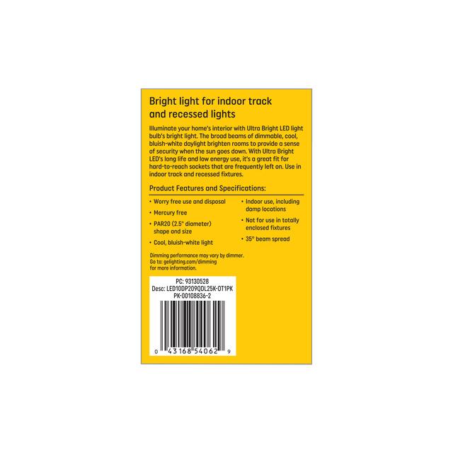 GE Ultra Bright LED 100 Watt Replacement, Daylight, PAR20 Indoor Floodlight Bulb (1 Pack)