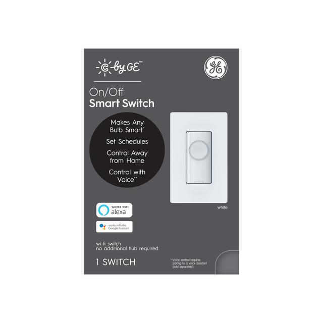 Front package of C by GE On/Off 4-Wire Button Style Smart Switch  (1-Pack)