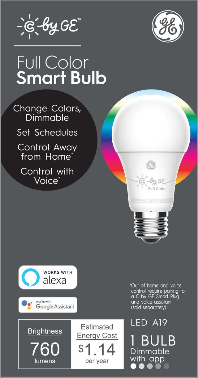 Renewed Works with Alexa and Google Assistant 2-Pack Connected LED Bulb GE Lighting 93105377 C by GE Smart A19 Full Color WiFi Enabled Renewed Works with Alexa and Google Assistant 2-Pack Connected LED Bulb GE Lighting 93105377 C by GE Smart A19 Full Color WiFi Enabled