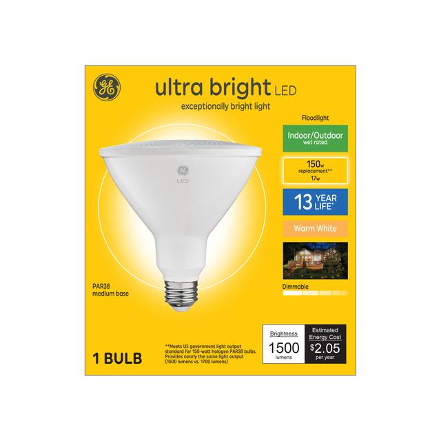 GE Ultra Bright LED 150 Watt Replacement Warm White PAR38 Outdoor Floodlight Bulb 1 Pack