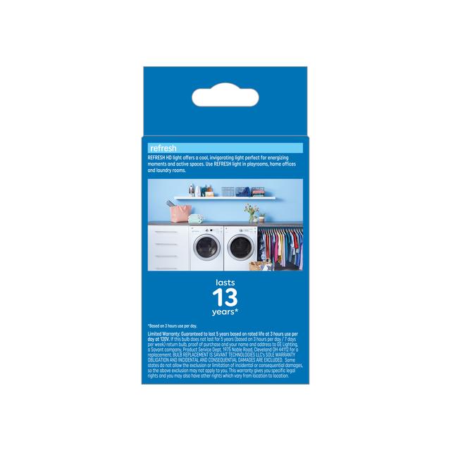 GE Refresh HD LED 60 Watt Replacement, Daylight, G16.5 Vanity - Globe Bulbs (2 Pack)