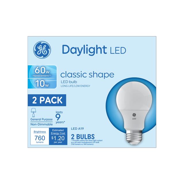 GE 51531 Relax LED A19 Crystal Clear 60 Watt Equivalent Dimmable LED Light Bulb