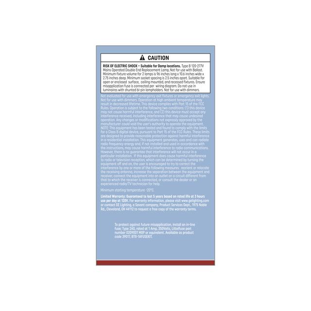 GE LED Direct Wire Cool White 43 Watt 93.92 Inches T8 Fa8 Base LED Tube 2 Pack