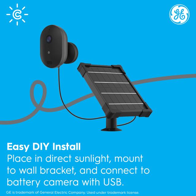 GE Cync Outdoor Camera Solar Panel Accessory, Works with Cync Outdoor Battery Camera (1-Pack)