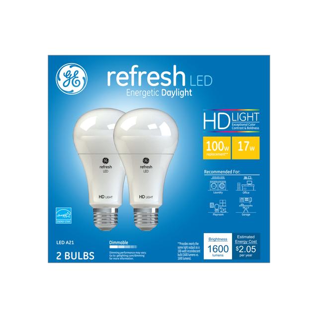 Refresh Hd Daylight 100w Replacement Led Light Bulbs White General Purpose A21