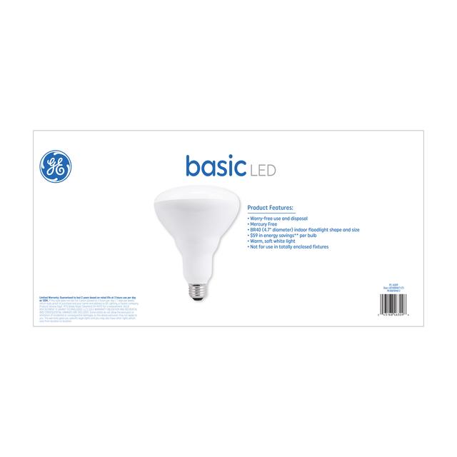GE Basic LED 85 Watt Replacement, Soft White, BR40 Indoor Floodlight Bulbs (3 Pack)