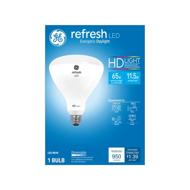 GE Refresh HD LED 65 Watt Replacement, Daylight, BR40 Indoor Floodlight Bulb (1 Pack)
