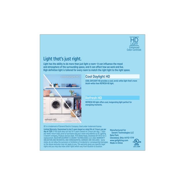 GE Refresh HD LED 40 Watt Replacement, Cool Daylight, B11 Deco - Candle Bulbs (3 Pack)