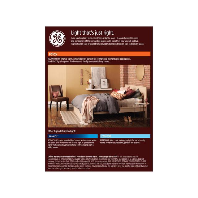 GE Relax HD LED 40 Watt Replacement, Soft White, A19 General Purpose Bulbs (4 Pack)