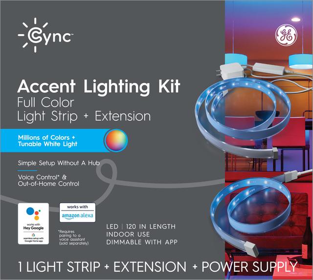 GE Cync Accent Lighting Kit (Full Color Light Strip + Extension)