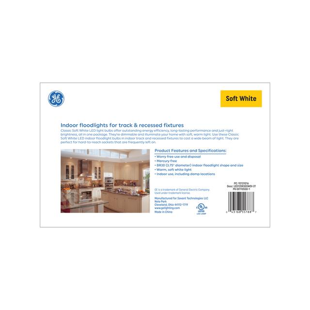 GE Classic LED 85 Watt Replacement, Soft White, BR30 Indoor Floodlight Bulbs (3 Pack)