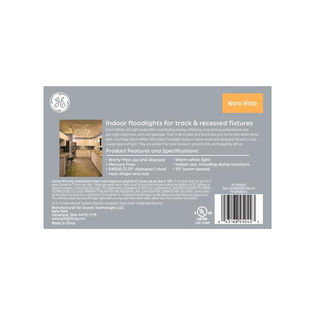 GE Classic LED 75 Watt Replacement, Warm White, PAR30 Indoor Floodlight Bulbs (2 Pack)