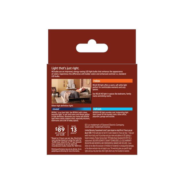 GE Relax HD LED 60 Watt Replacement, Soft White, A15 Ceiling Fan Bulbs (2 Pack)