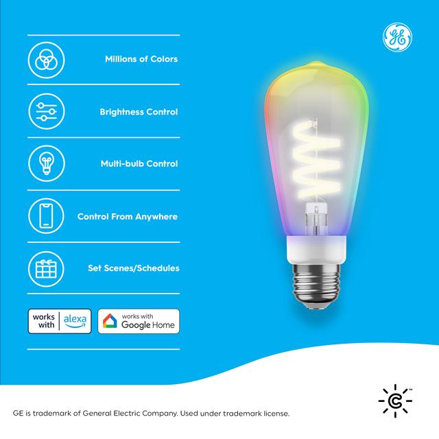 Cync Full Color Direct Connect Smart Bulb, 60W Replacement, Bluetooth/Wifi Enabled, Works With Alexa, Google Assistant Without Hub (1 Pack)