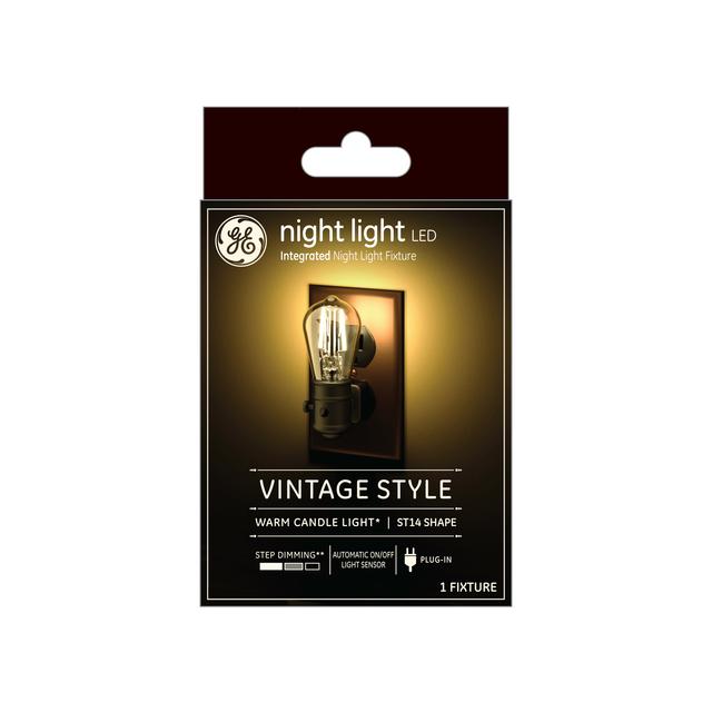 GE Veilleuse Vintage LED Chaud Bougie Décoratif S14 Plug-in Luminaire (1-Pack)