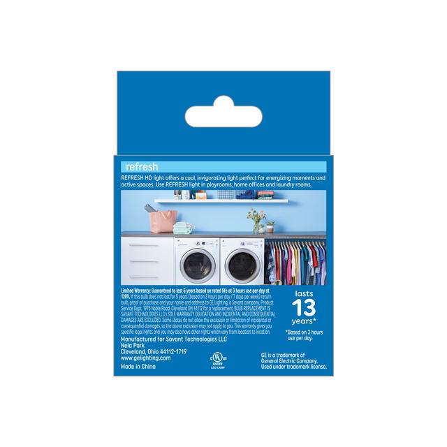 GE Refresh HD LED 60 Watt Replacement, Daylight, A15 Ceiling Fan Bulbs (2 Pack)