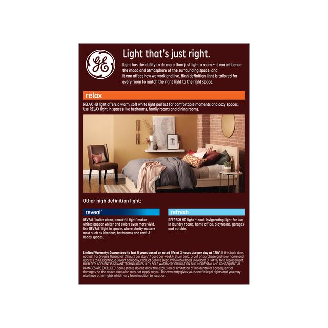 GE Relax HD LED 65 Watt Replacement, Soft White, BR40 Indoor Floodlight Bulbs (1 Pack)