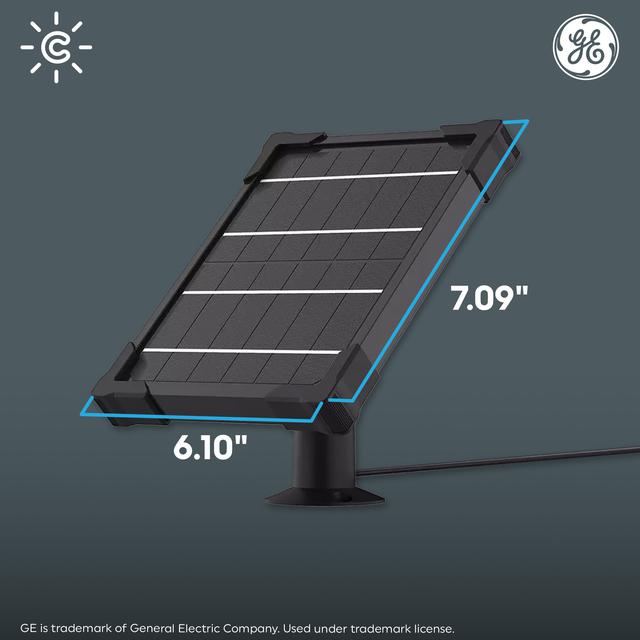 GE Cync Outdoor Camera Solar Panel Accessory, Works with Cync Outdoor Battery Camera (1-Pack)