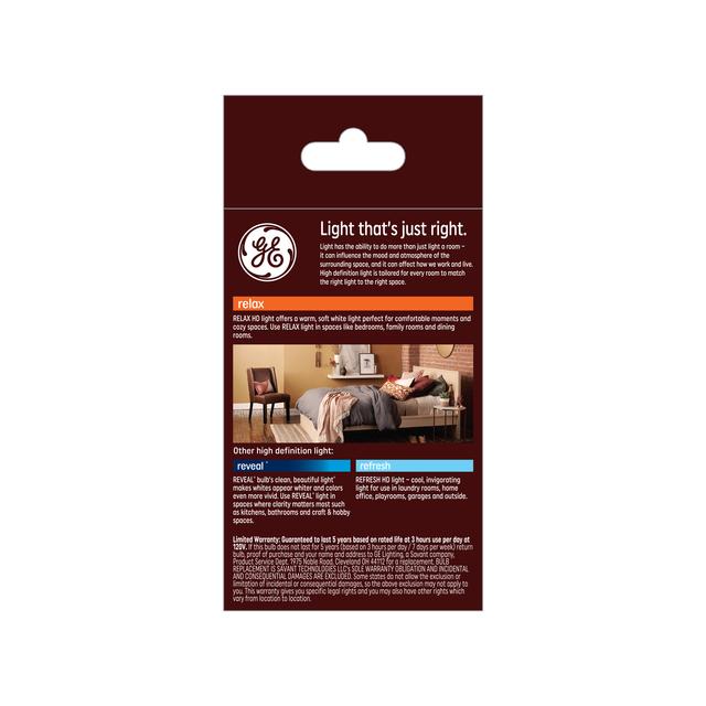 GE Relax HD LED 40 Watt Replacement, Soft White, G25 Vanity - Globe Bulbs (1 Pack)