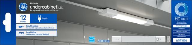 GE Premium Slim Under Cabinet LED HD Lumière du jour 2 W LED Refresh enfichable3 dans le luminaire intégré connectable NNWRDPH1