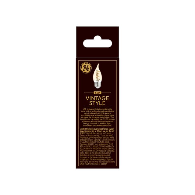 GE Vintage LED 25 Watt Replacement, Candlelight, CA11 Deco - Candle Bulb (1 Pack)