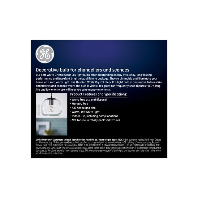 GE Classic LED 60 Watt Replacement, Soft White, A19 General Purpose Bulbs (2 Pack)