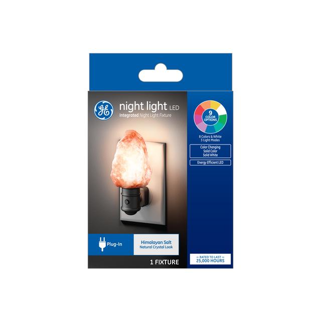 GE Night (1-Pack) Light LED Luminaire enfichable décoratif à changement de couleur en sel de l’Himalaya