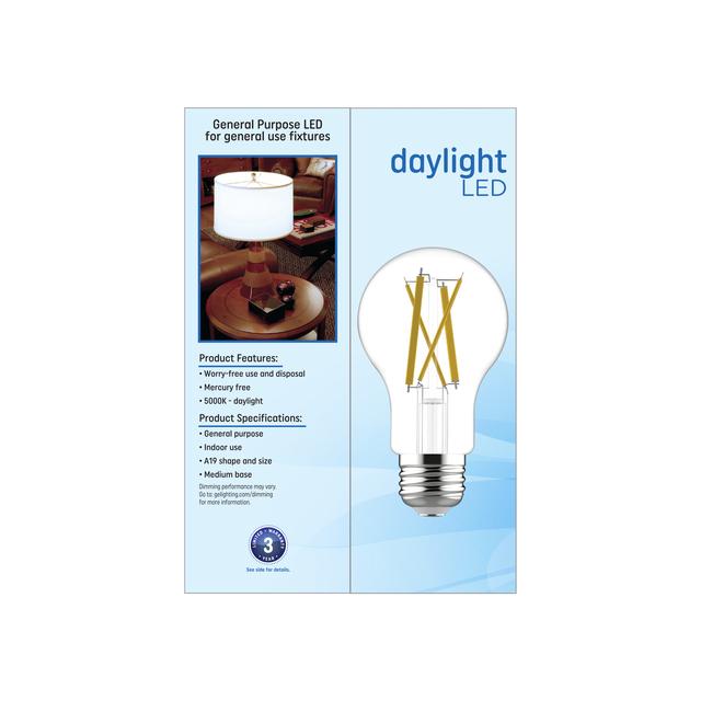 GE Classic LED 75 Watt Replacement, Daylight, A19 General Purpose Bulbs (4 Pack)