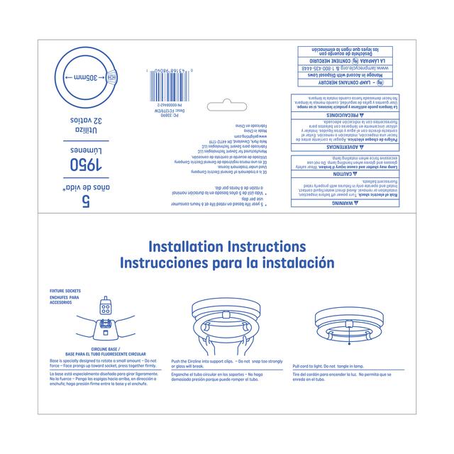 GE Cool White 32 Watt T9 G10q Base Fluorescent Tube 1 Pack