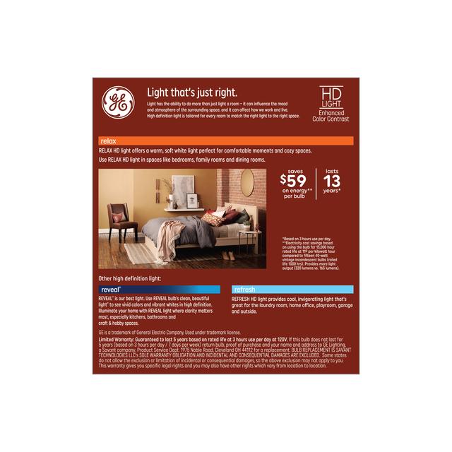 GE Relax HD LED 40 Watt Replacement, Soft White, ST19 Edison Bulbs (2 Pack)