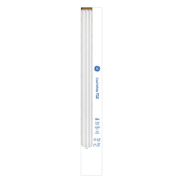 GE Cool White 56 Watt 72 Inch T12 Fa8 Base Fluorescent Tube 1 Pack