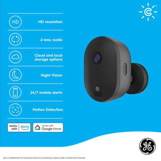 CYNC Outdoor Battery Smart Camera, HD Resolution, Night Vision Works with Alexa and Google Assistant, Wi-Fi Enabled, No Hub Required (1-Pack)