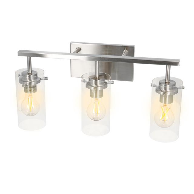 GE 3-Light Vanity Mentor Family Traditional Brushed Nickel