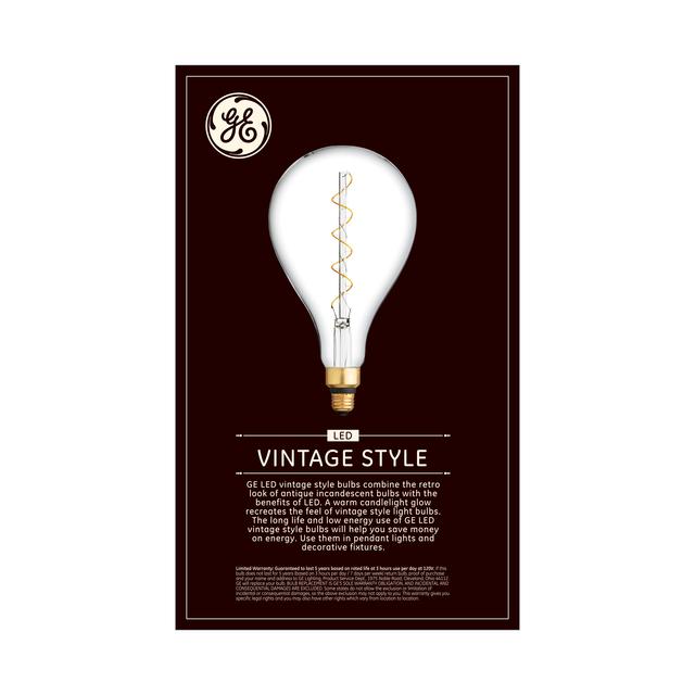 GE Vintage LED 40 Watt Replacement, Candlelight, PS52 Deco - Globe Bulb (1 Pack)