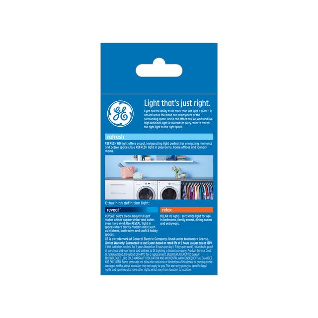 GE Refresh HD LED 40 Watt Replacement, Daylight, G25 Vanity - Globe Bulbs (1 Pack)