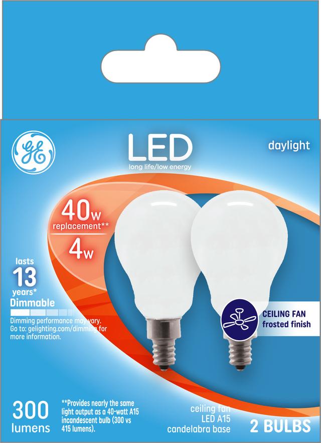 GE Soft White 76578 60-Watt 440-Lumen A15 Light Bulb with Candelabra Base 8-Pack 