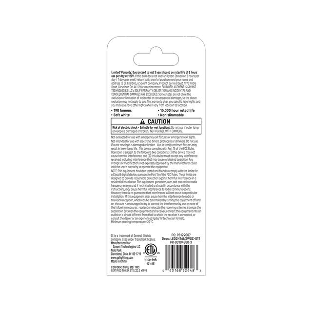GE Specialty LED 20 Watt Replacement, Soft White, T6.5 Appliance Bulb (1 Pack)