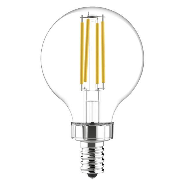 GE Relax HD LED 40 Watt Replacement, Soft White, G16.5 Vanity - Globe Bulbs (2 Pack)